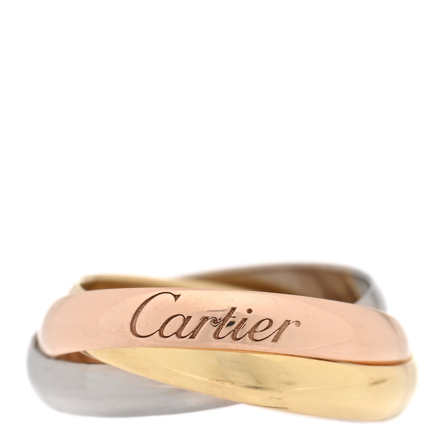 18K Pink Yellow White Gold Small Trinity Ring 46 3.75