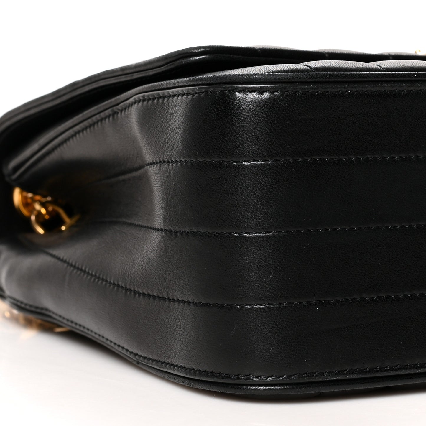 Lambskin Matelasse Monogram Large Vicky Chain Bag Black
