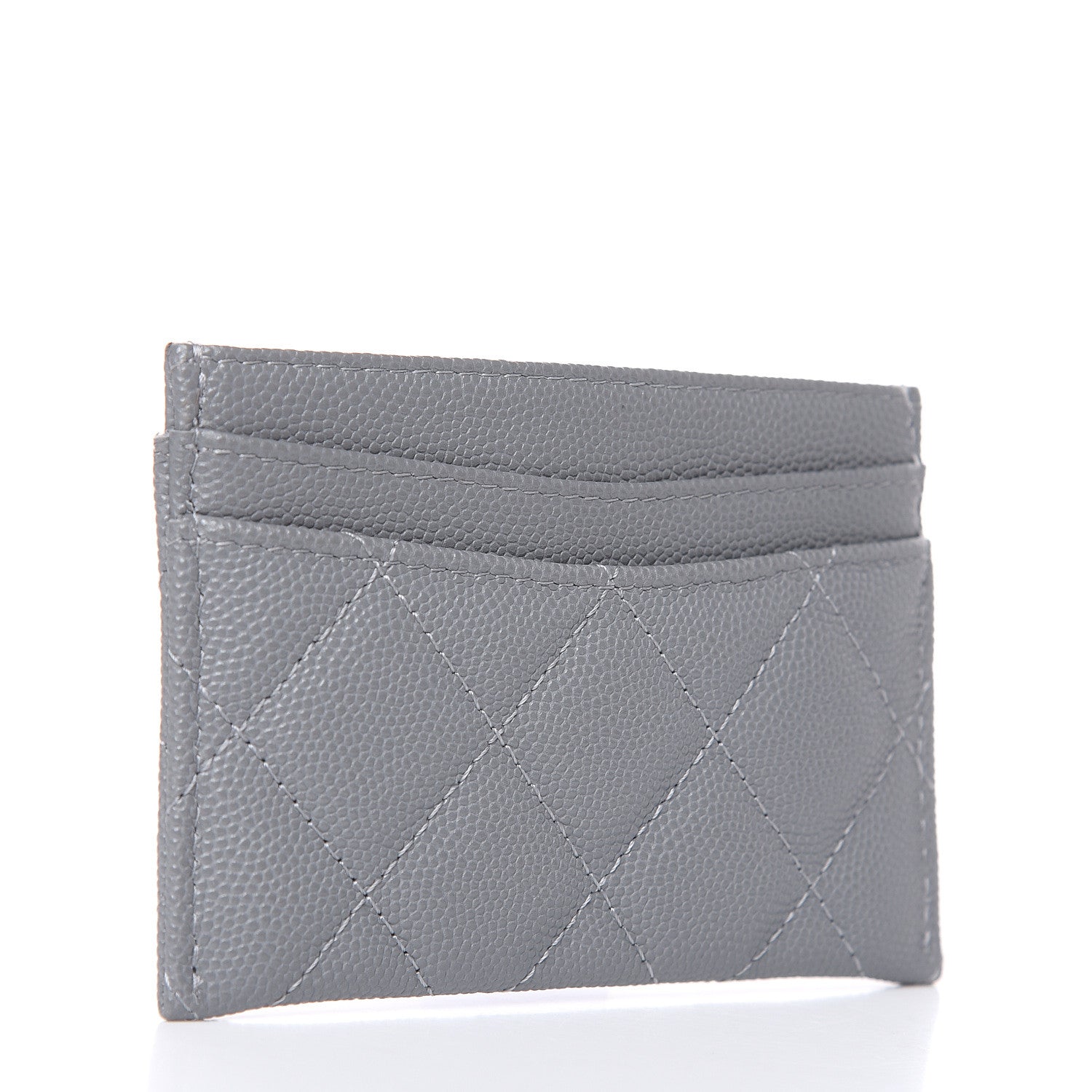 Chanel Caviar Quilted Card Holder Grey 3 of 9