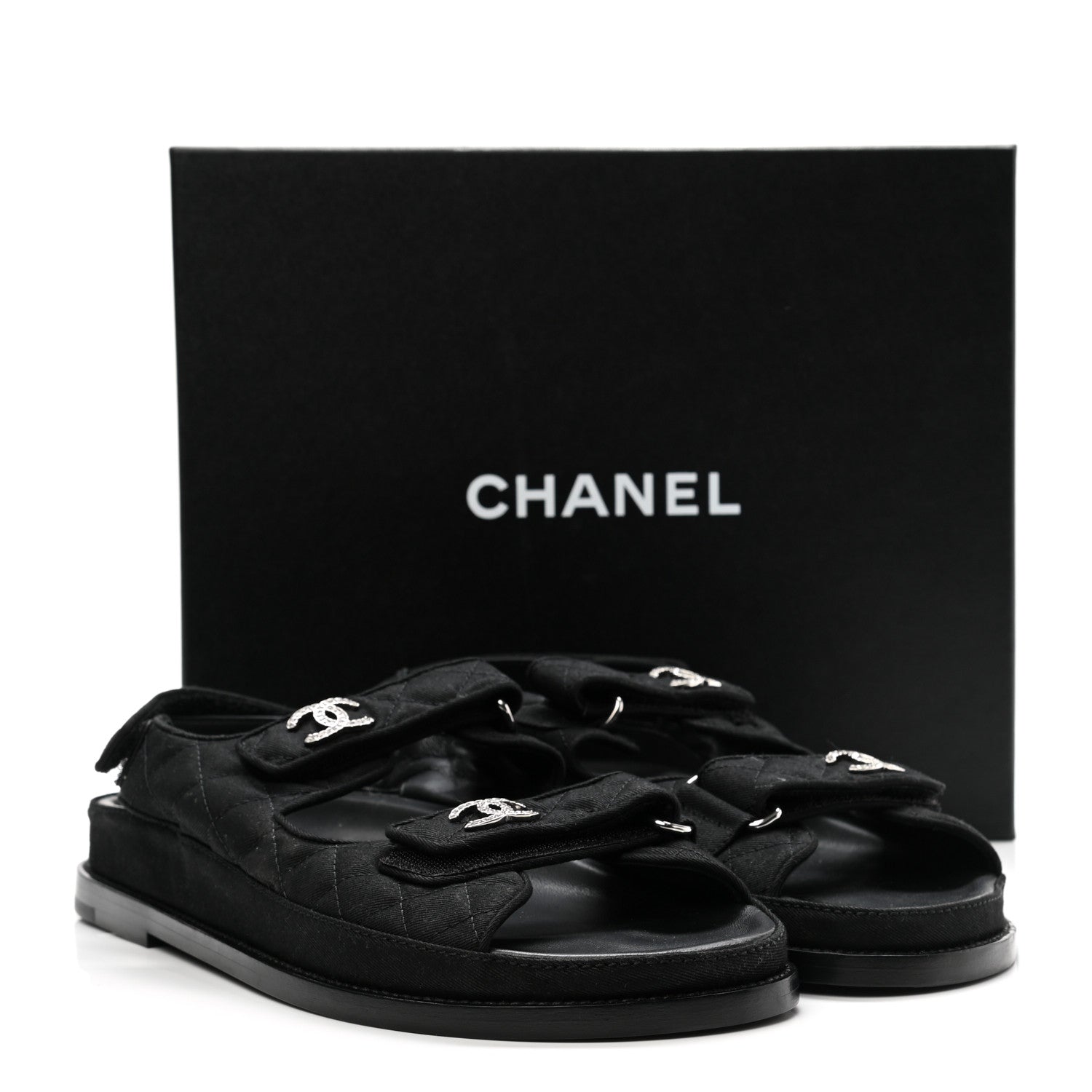Chanel Mixed Fibers Velcro Dad Sandals 41 Black 9 of 9