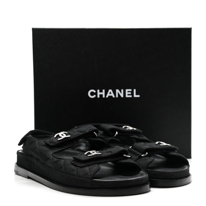 Chanel Mixed Fibers Velcro Dad Sandals 41 Black 9 of 9