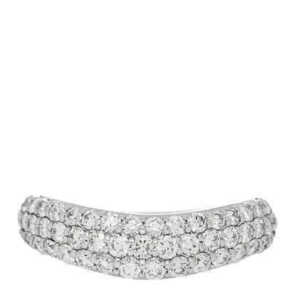 Parker & West by FASHIONPHILE 18K White Gold Diamond 1.00ctw Three Row Curved Band Ring 53 6.5 1 of 9