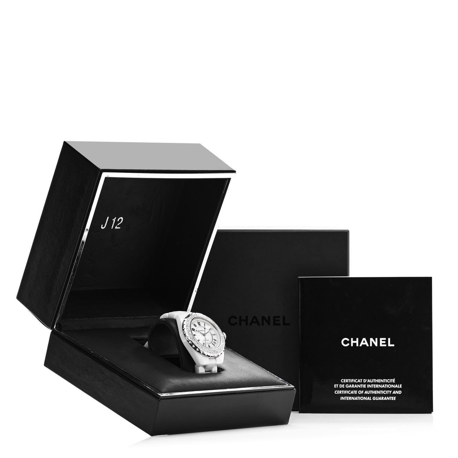 Chanel Stainless Steel Ceramic Diamond Pave Bezel 38mm J12 Automatic Watch White 5 of 5