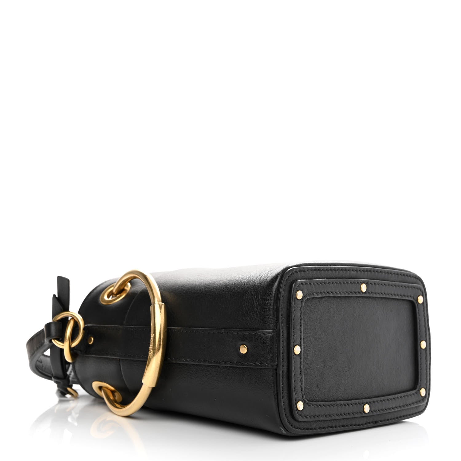Chloe Smooth Calfskin Mini Roy Bucket Bag Black 4 of 13