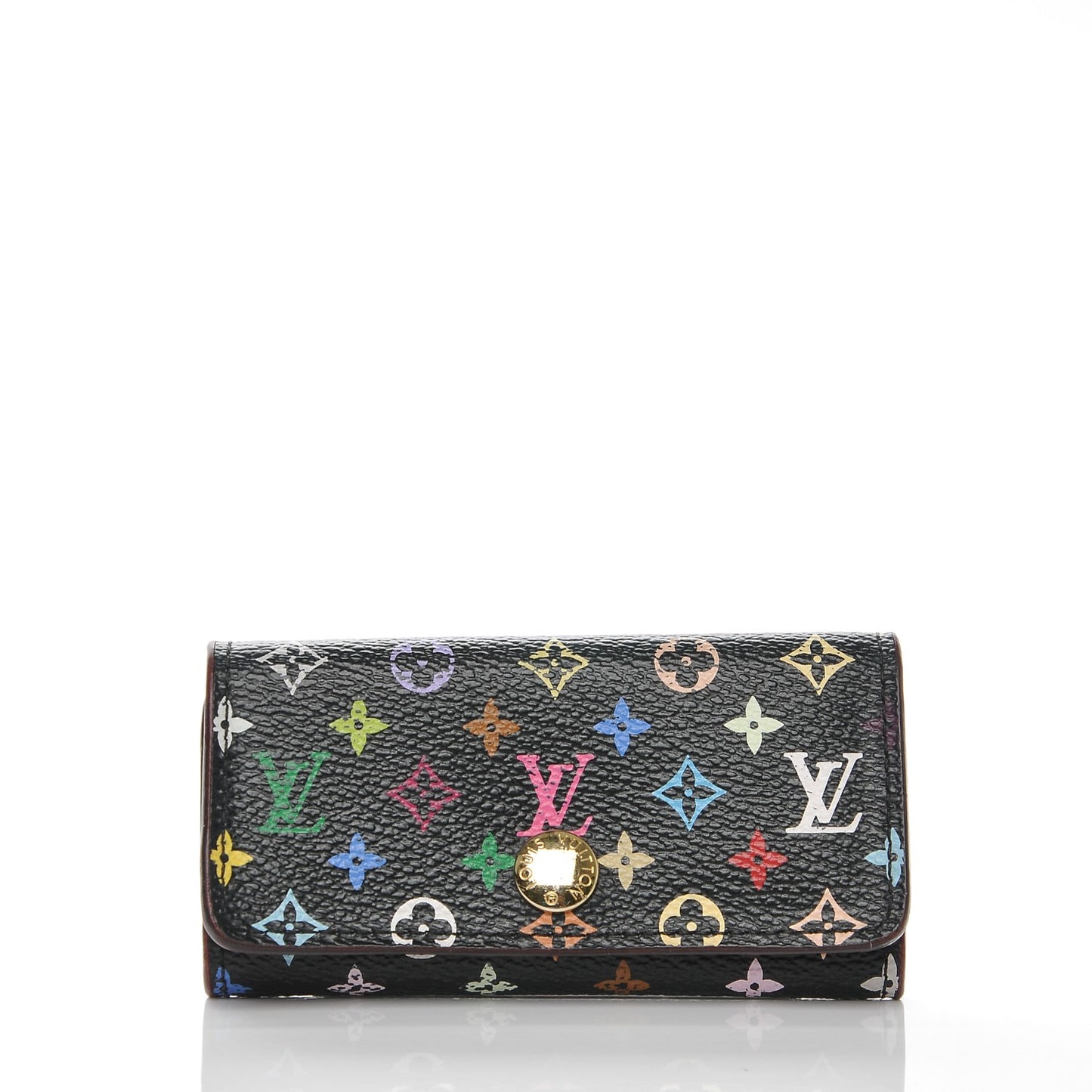 Monogram Multicolor Multicles 4 Key Holder Black Grenade