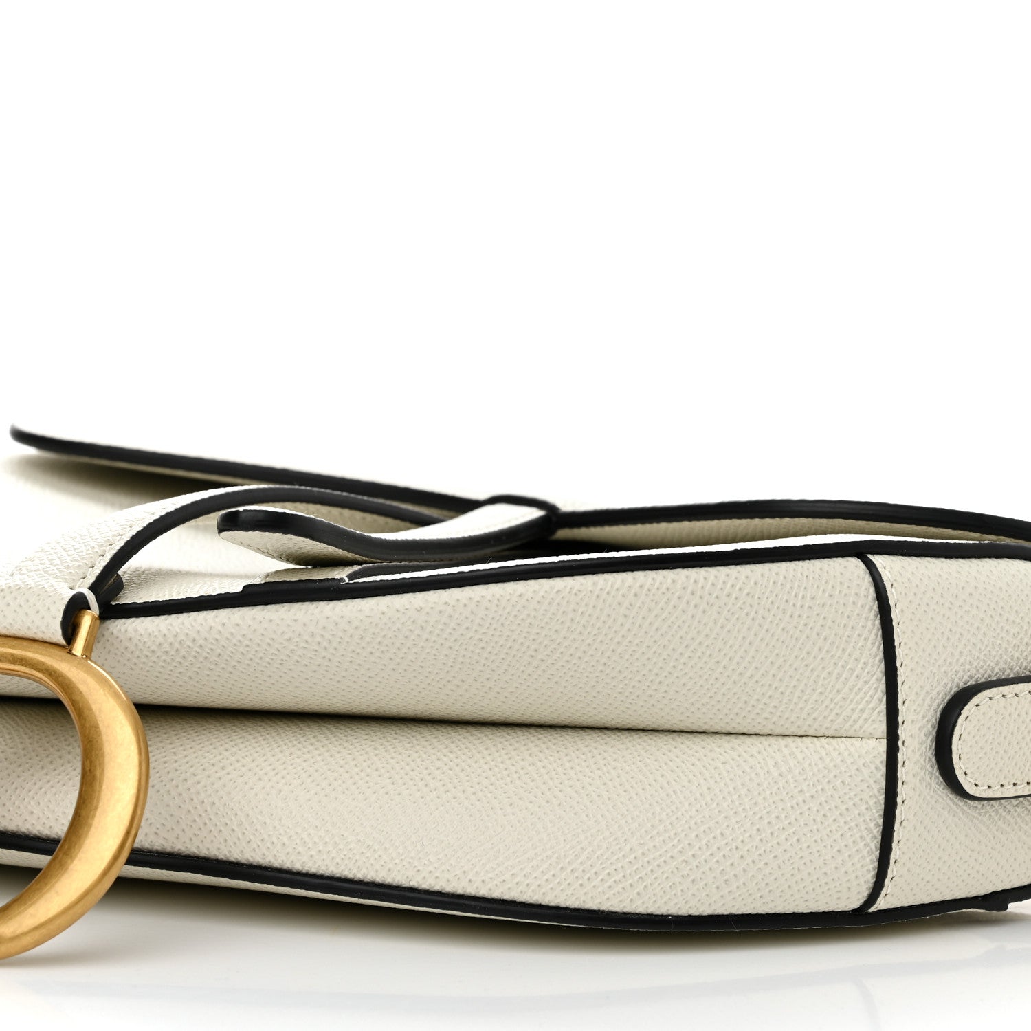 Christian Dior Grained Calfskin Saddle Bag White 9 of 9