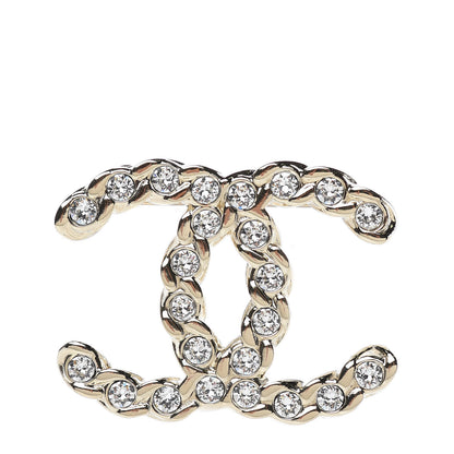 Chanel Crystal Pearls Coronation CC Brooch Gold 1 of 5