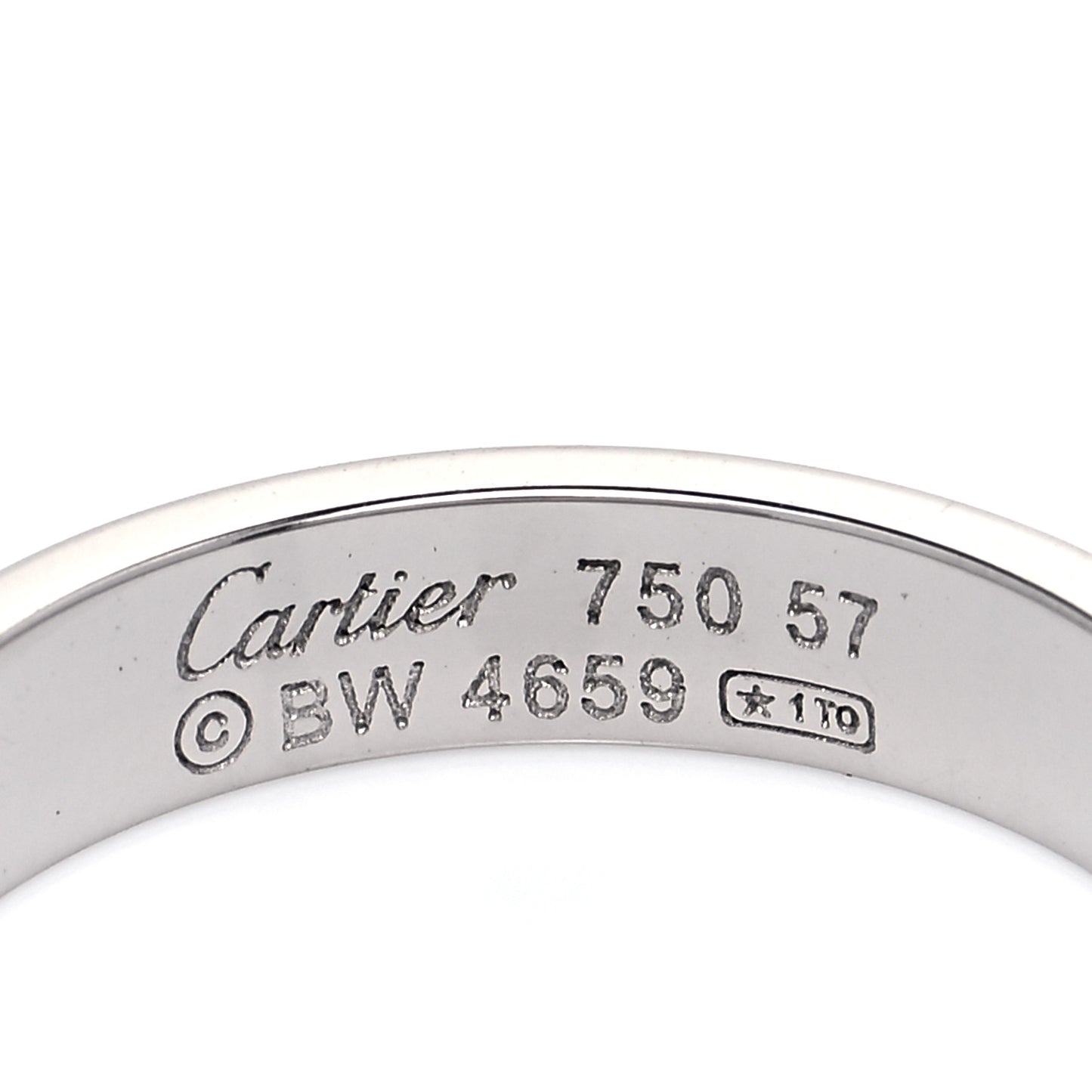 18K White Gold 3.5mm LOVE Wedding Band Ring 57 8