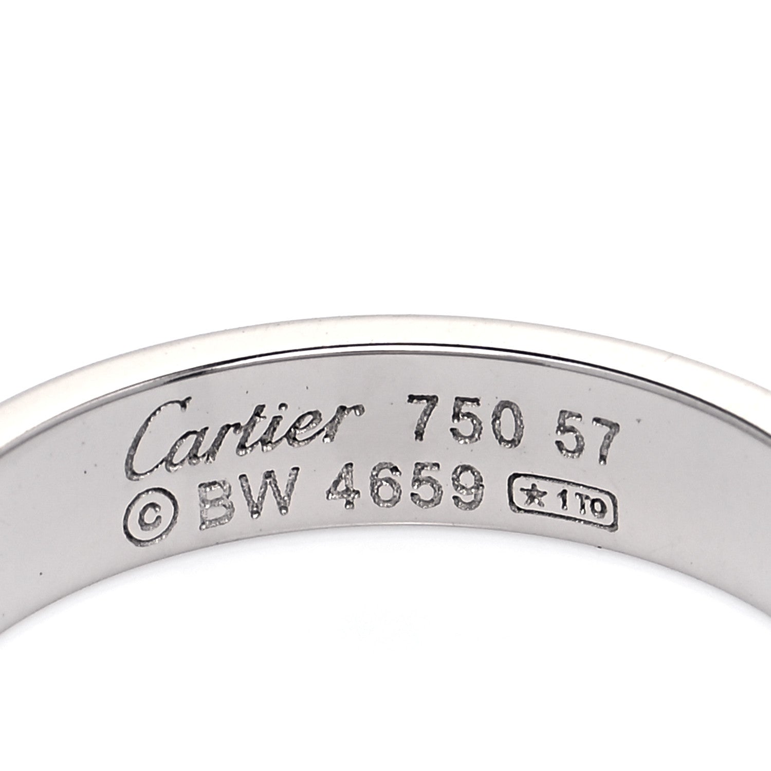 Cartier 18K White Gold 3.5mm LOVE Wedding Band Ring 57 8 8 of 8