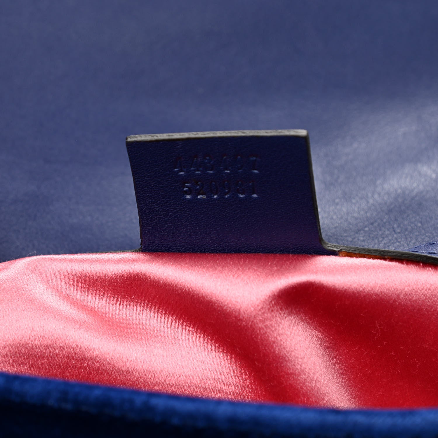 Gucci Velvet Matelasse Small GG Marmont Shoulder Bag Cobalt Blue 9 of 9