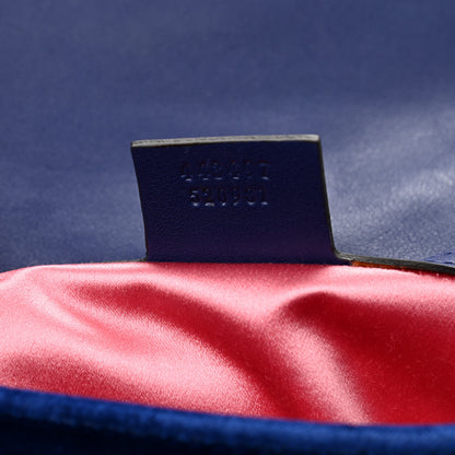 Gucci Velvet Matelasse Small GG Marmont Shoulder Bag Cobalt Blue 9 of 9