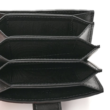 Fendi Vitello Liberty F is Fendi Bi-Color FF 1974 Embossed Gusseted Card Holder Maya Black 5 of 10