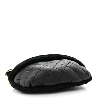 Chanel Calfskin Fur Quilted Waist Bag Fanny Pack Black 4 of 11