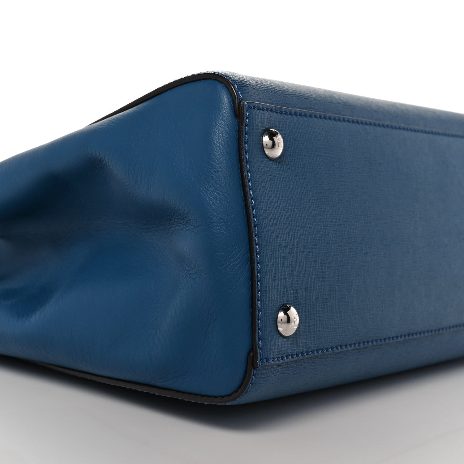 Fendi Vitello Elite Petite 2Jours Tote Blue Cobalto 9 of 10