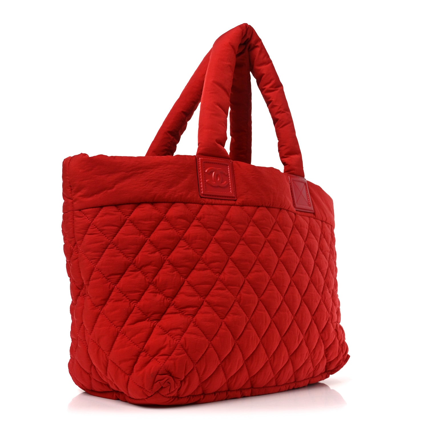 Chanel Nylon Quilted Large Coco Cocoon Tote Red 3 of 10