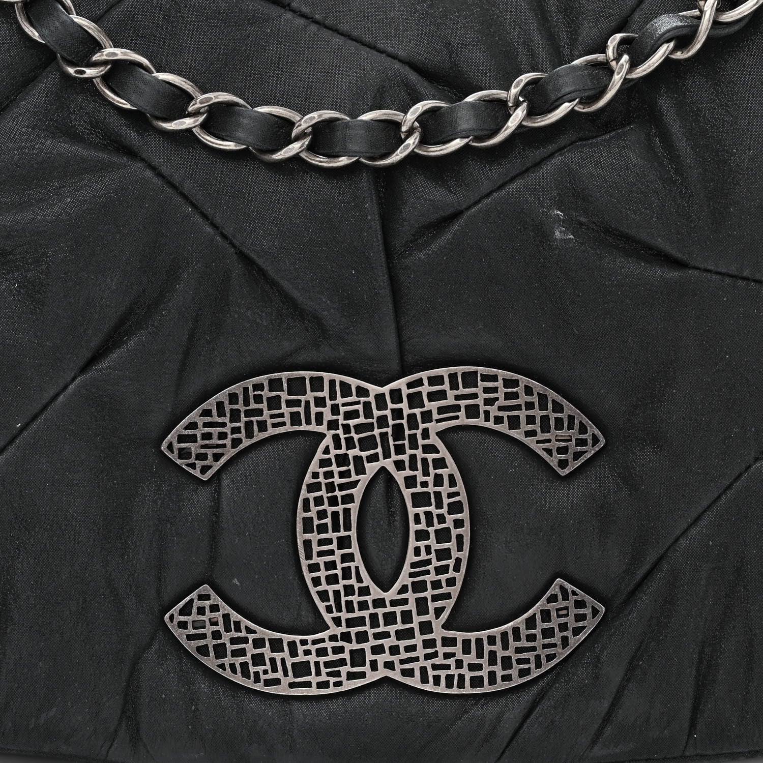 Chanel Iridescent Calfskin Glint Flap Black 8 of 12