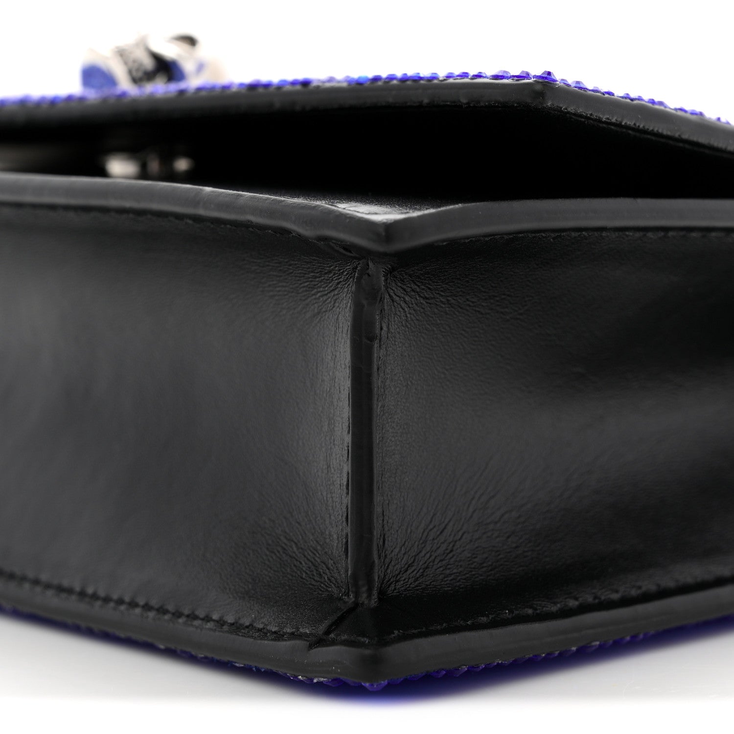 Alexander McQueen Calfskin Crystal Skull Mini Crossbody Bag Electric Blue 9 of 9