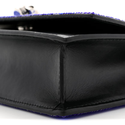 Alexander McQueen Calfskin Crystal Skull Mini Crossbody Bag Electric Blue 9 of 9