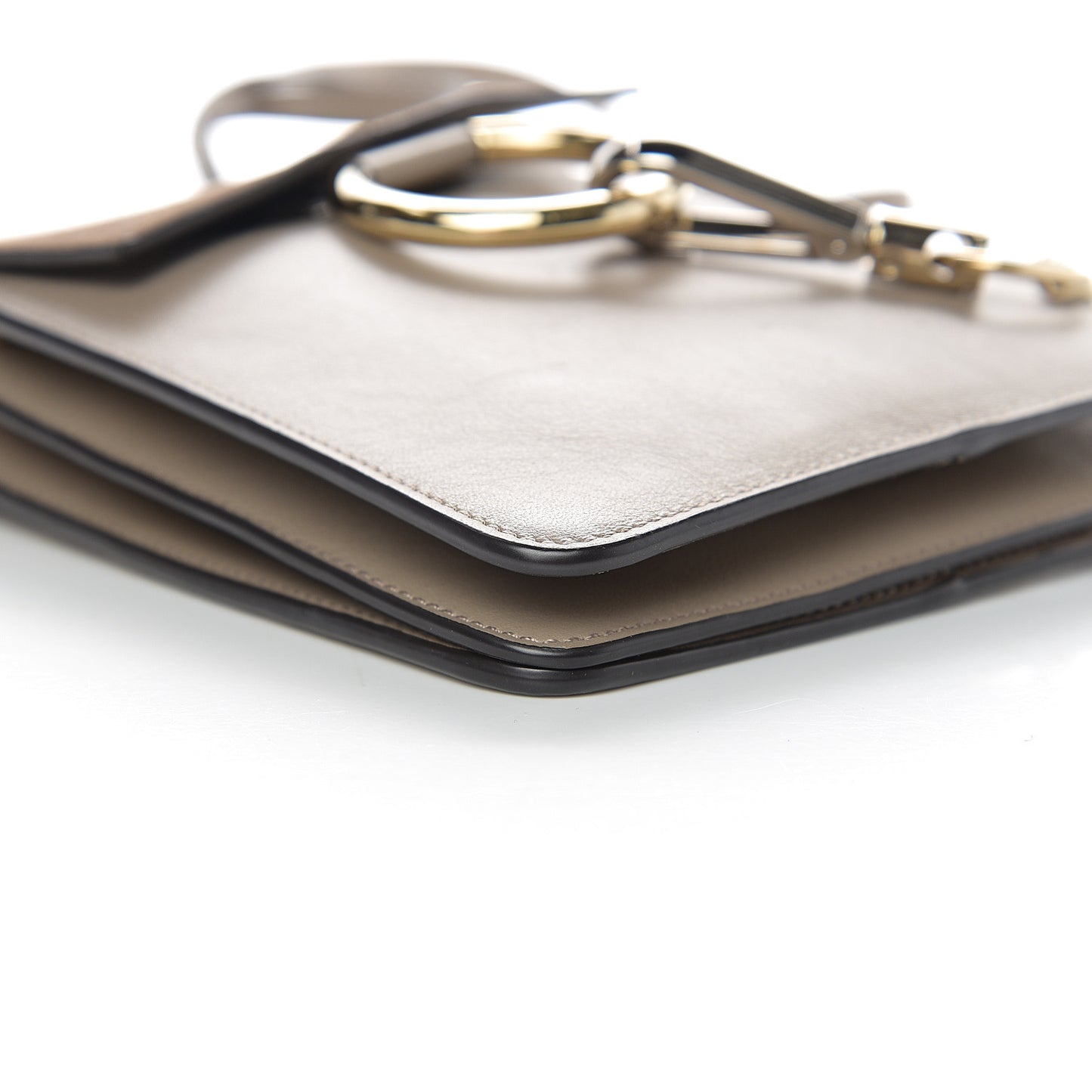 Suede Calfskin Mini Faye Bracelet Bag Motty Grey