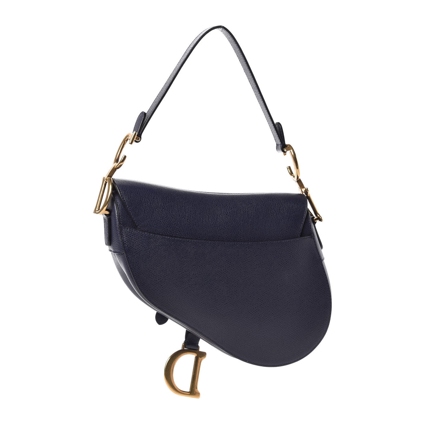 Grained Calfskin Saddle Bag Navy
