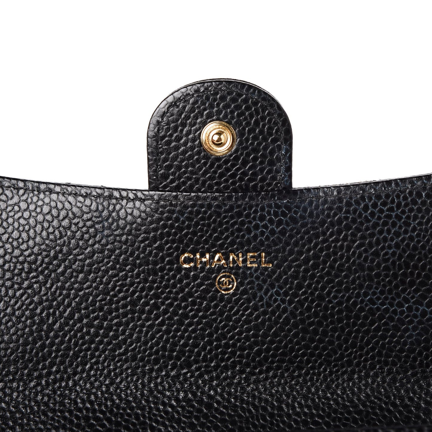 Caviar Quilted Large Flap Wallet Black