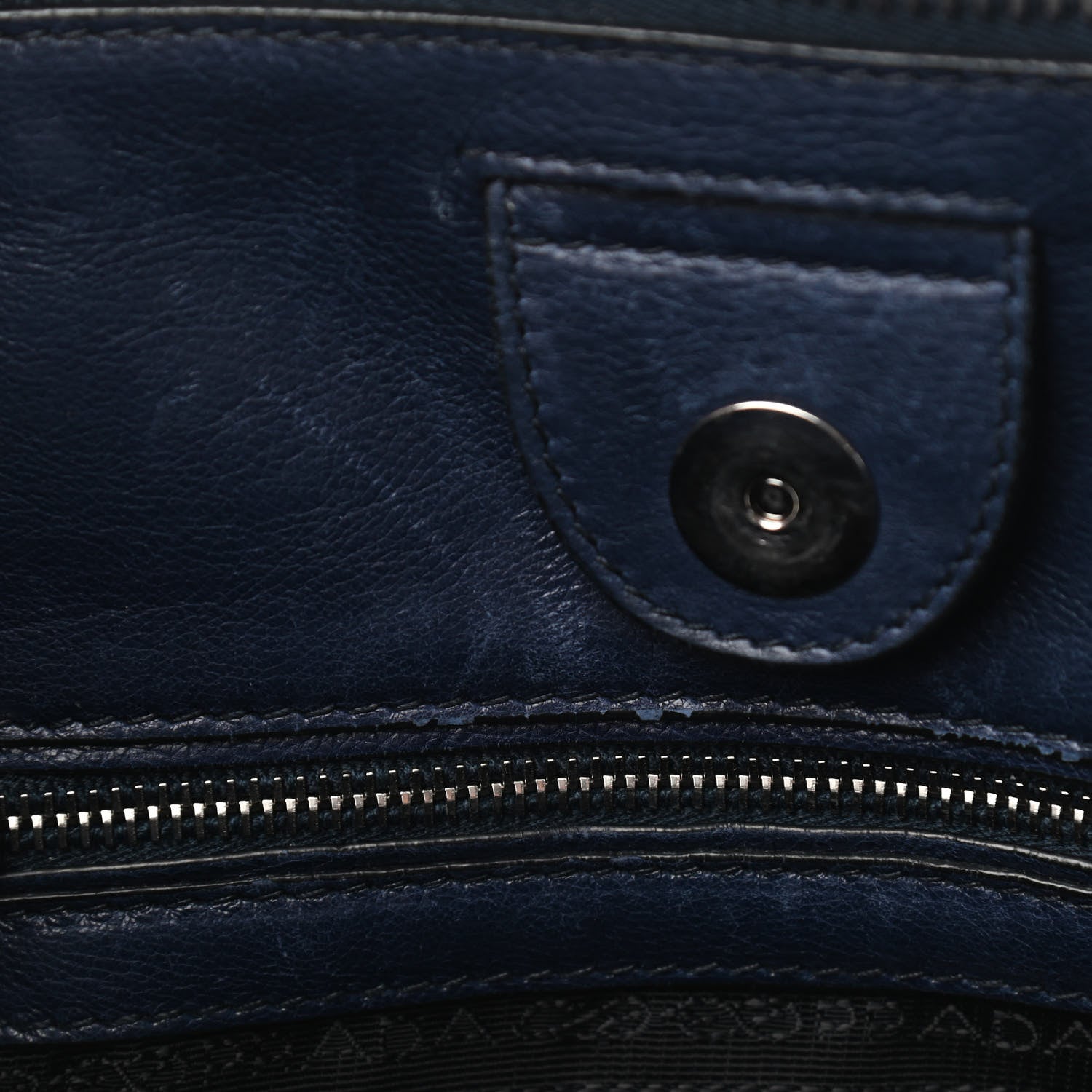 Prada Glace Calf Twin Pocket Tote Baltico 12 of 12