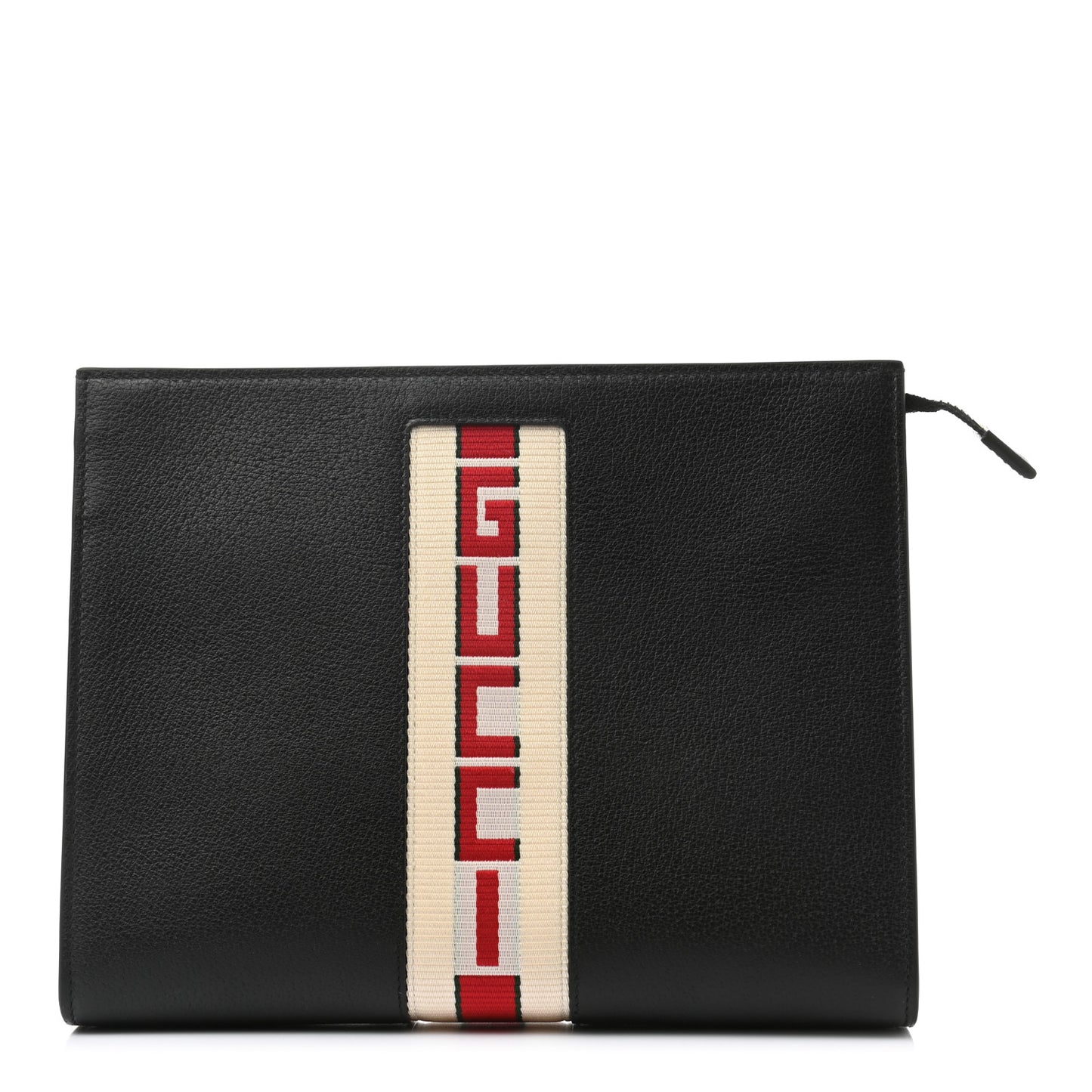 Textured Dollar Calfskin Nylon Gucci Stripe New Web Cosmetic Case Black Ecru Verde Rosso