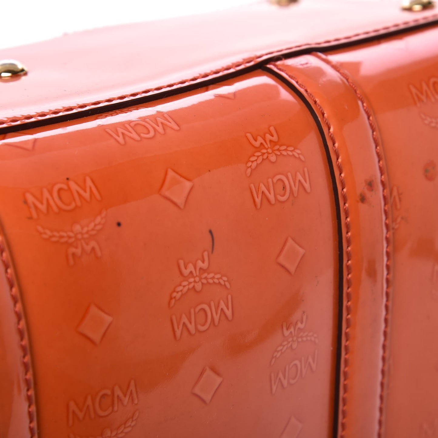 Monogram Patent Zip Top Tote Orange