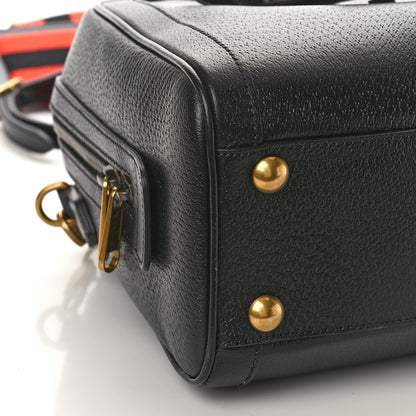 Gucci Textured Dollar Calfskin Web Large Diana Duffle Bag Black Dusty Grey 7 of 9