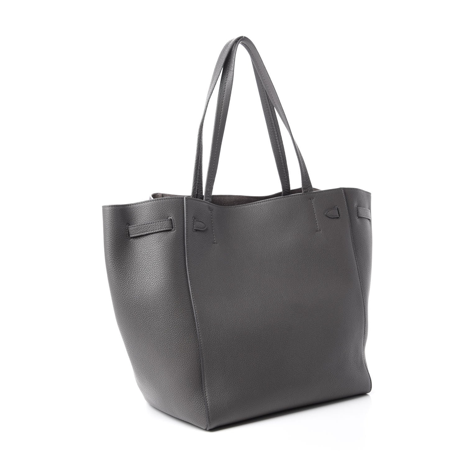 Celine Soft Grained Calfskin Belt Cabas Phantom Medium Grey 3 of 10