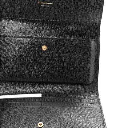 Salvatore Ferragamo Hammered Calfskin Mini Vera Bow Handle Bag Black 5 of 9