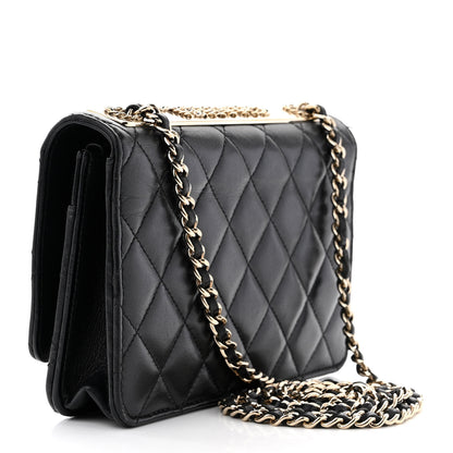 Chanel Lambskin Quilted Trendy CC Wallet On Chain WOC Black 3 of 12