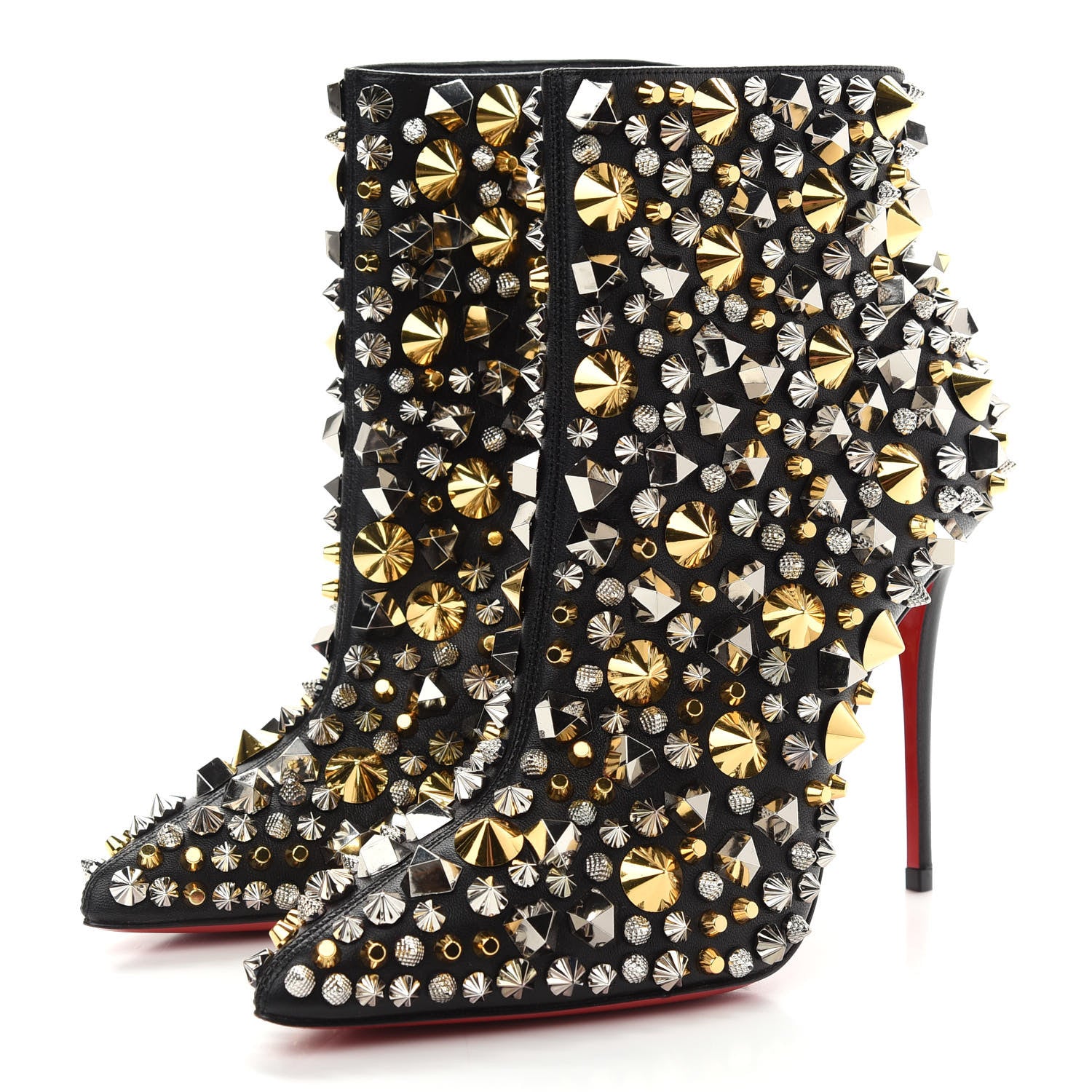 Christian Louboutin Calfskin So Full Kate 100 Ankle Boots 36 Black Multicolor 3 of 8