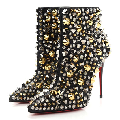 Christian Louboutin Calfskin So Full Kate 100 Ankle Boots 36 Black Multicolor 3 of 8