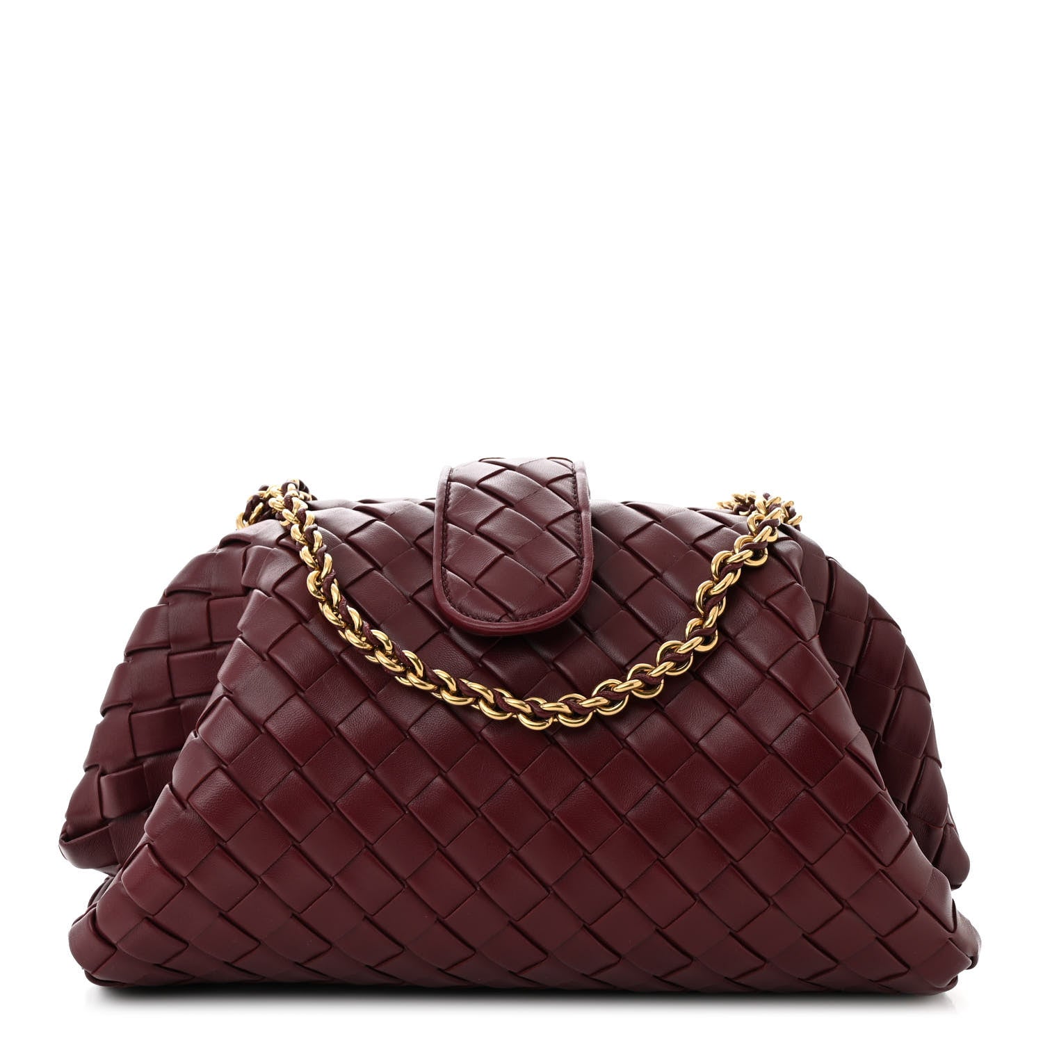 Bottega Veneta Nappa Intrecciato Teen The Lauren 1980 Clutch With Chain Barolo 1 of 10