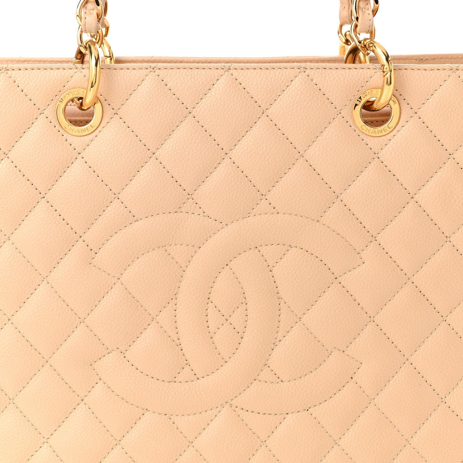 Chanel Caviar Quilted Grand Shopping Tote GST Beige Clair 9 of 11