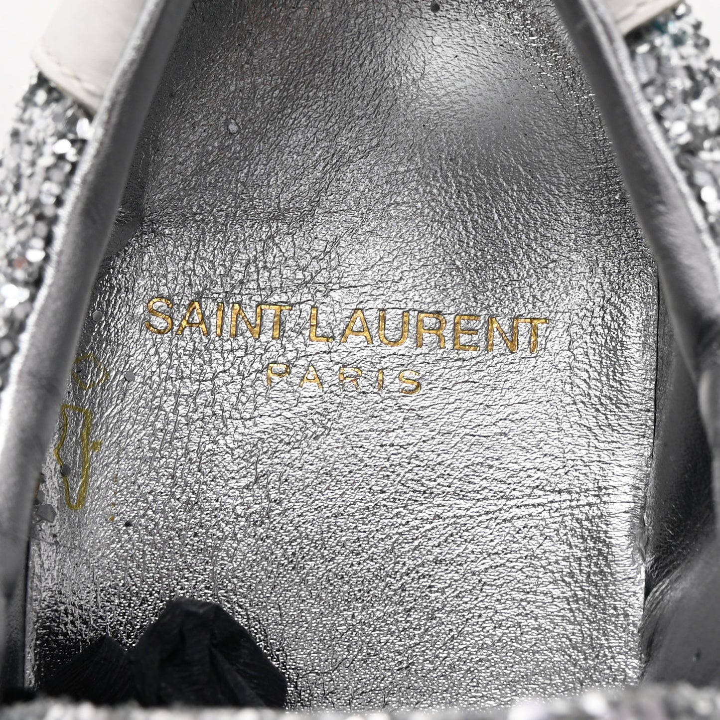 Calfskin Crystal Glitter Andy Sneakers 37 Silver