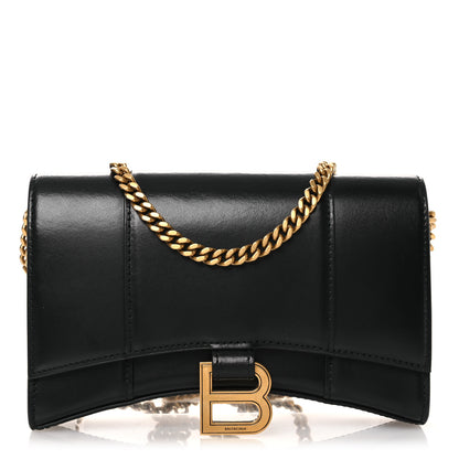 Balenciaga Shiny Box Calfskin Hourglass Chain Bag Black 1 of 11