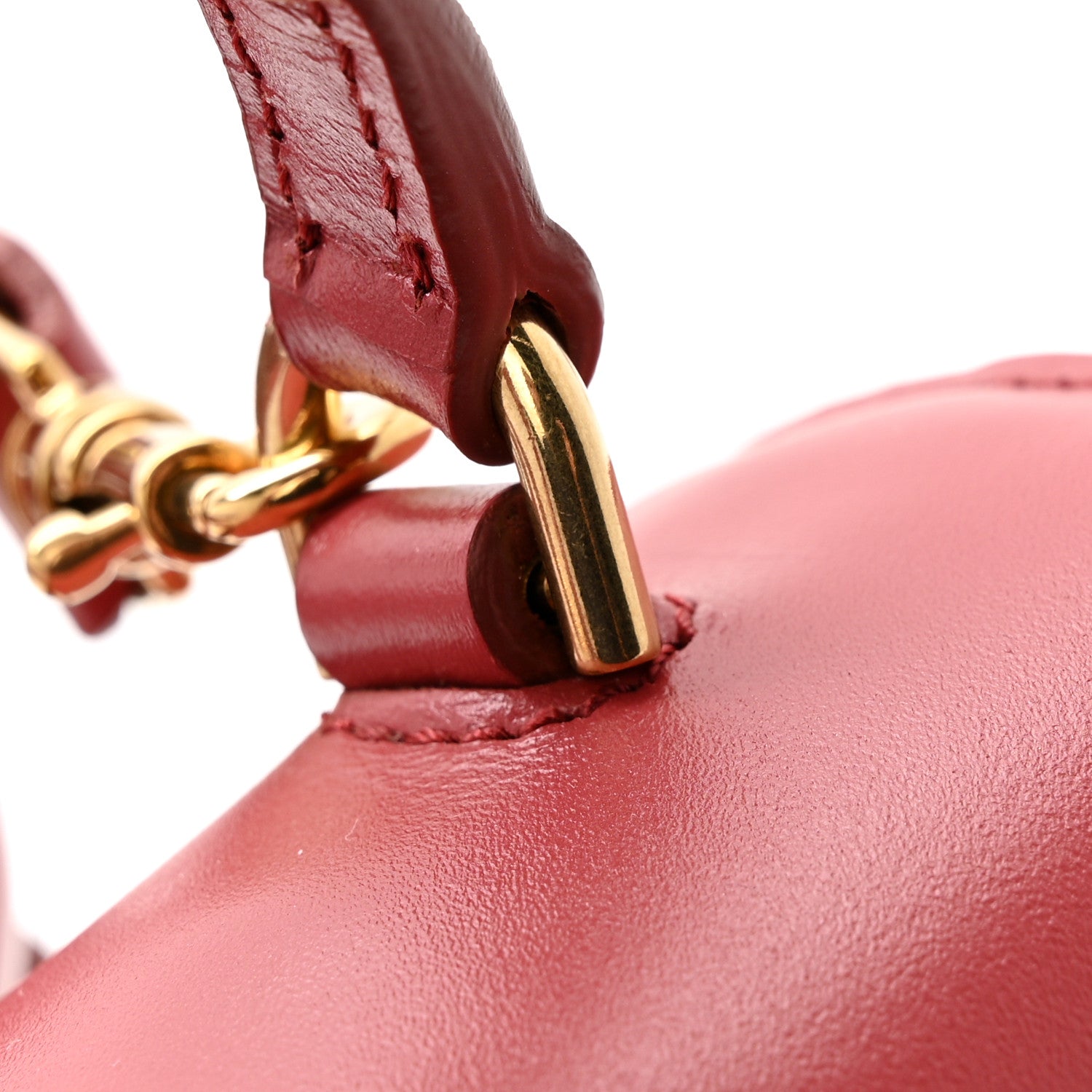 Celine Satinated Calfskin Mini 16 Top Handle Bag Raspberry 13 of 15