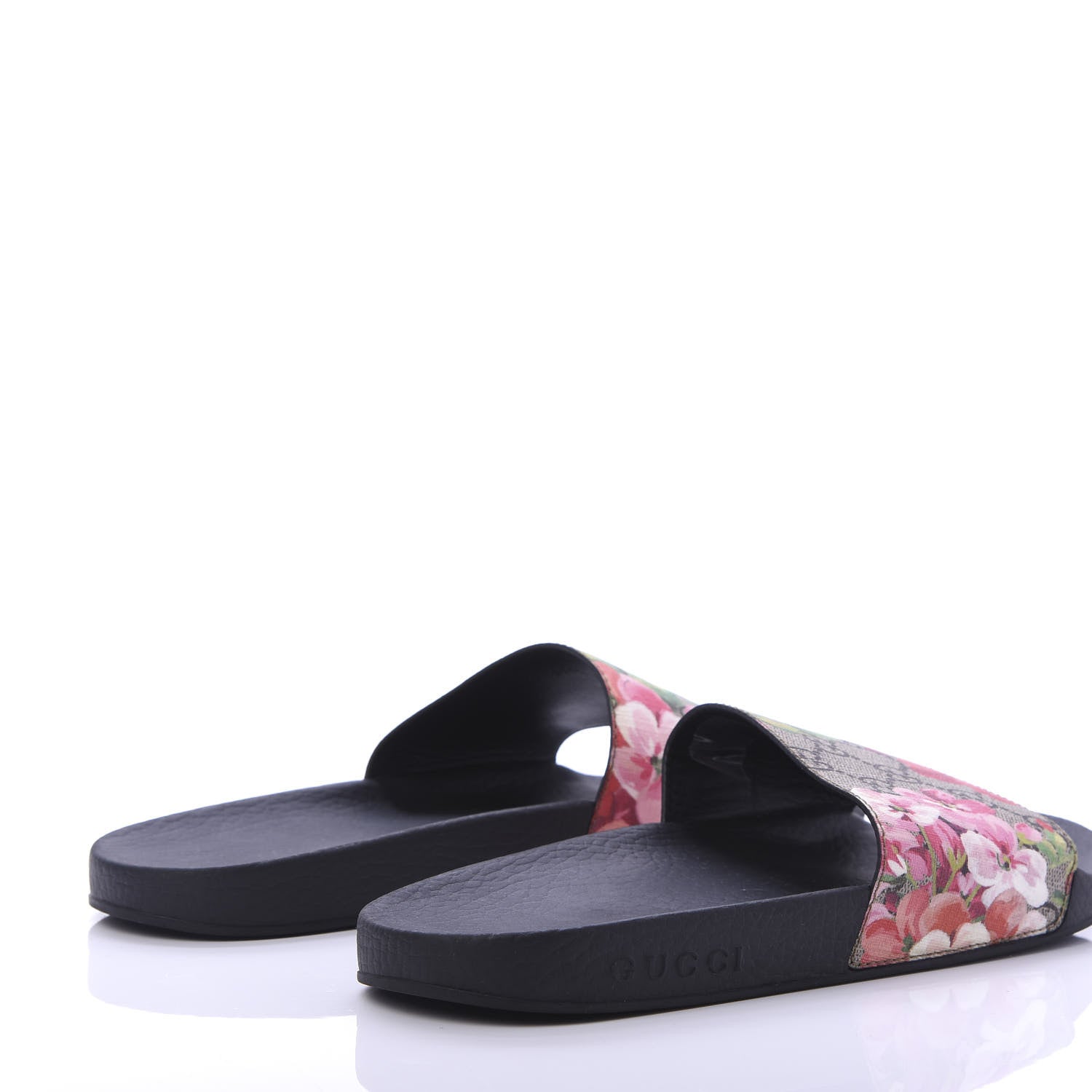 Gucci GG Supreme Monogram Blooms Slide Sandals 39 Beige Multicolor 4 of 9