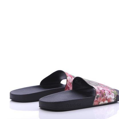 Gucci GG Supreme Monogram Blooms Slide Sandals 39 Beige Multicolor 4 of 9