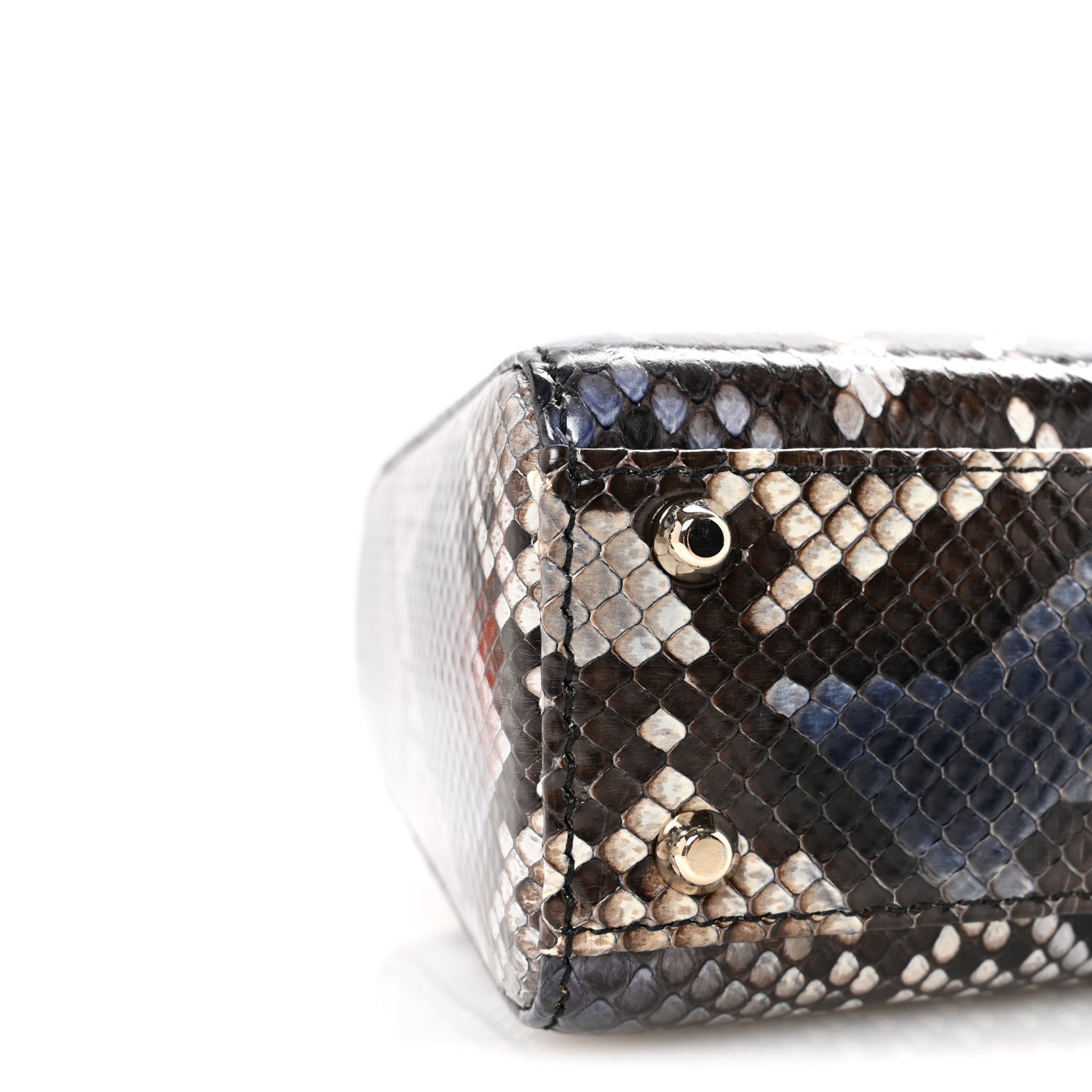 Christian Dior Snakeskin Mini Lady Dior Bleu Multicolor 8 of 10