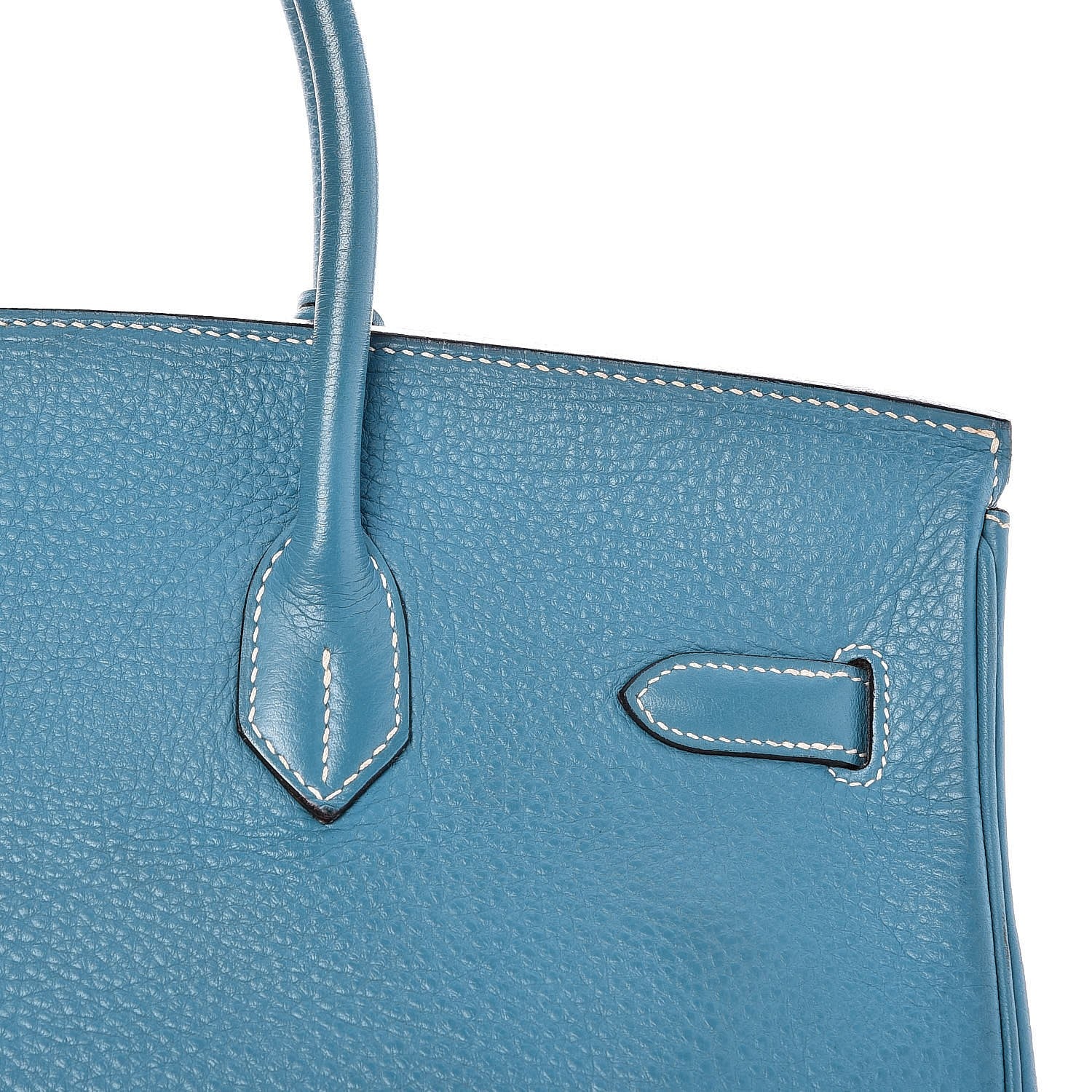 Hermes Taurillon Clemence Birkin 35 Blue Jean 28 of 33