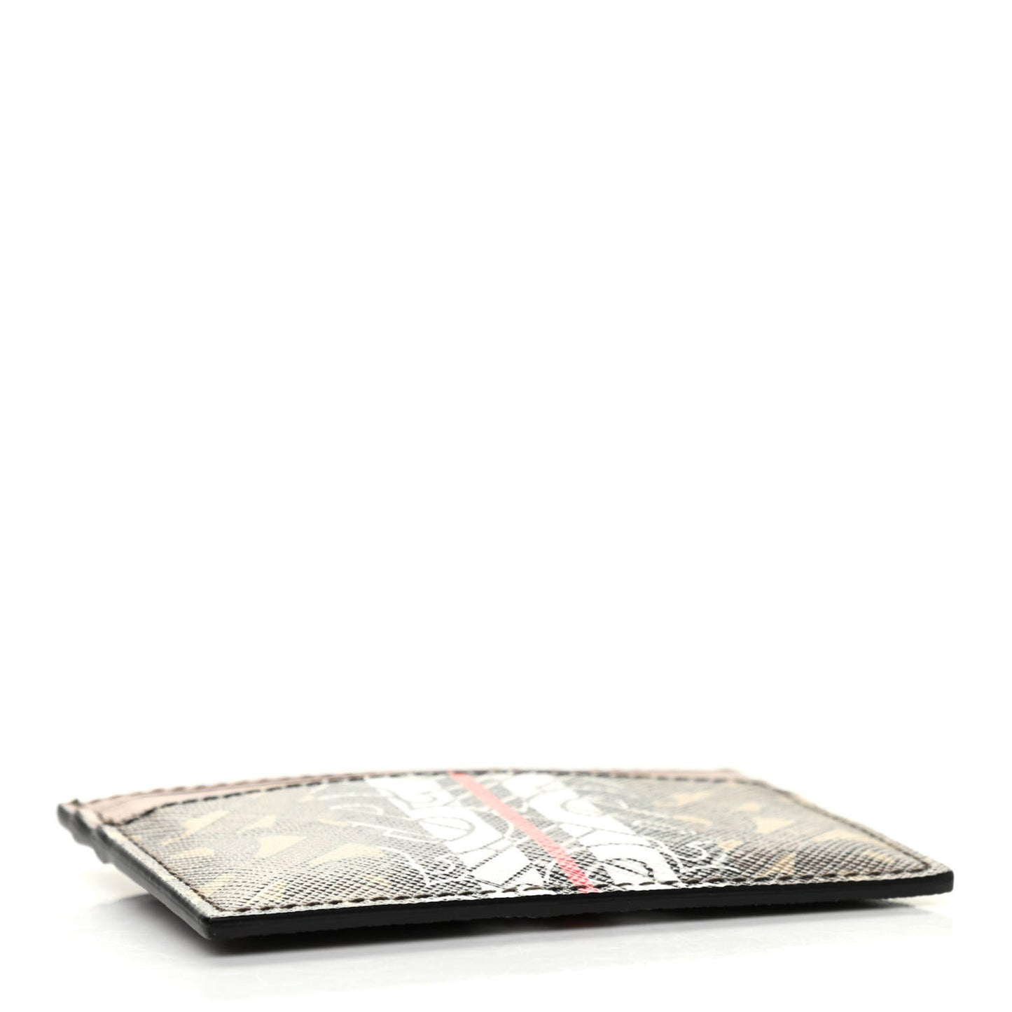 E-Canvas Monogram Stripe Card Case Bridle Brown