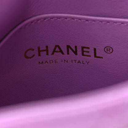Chanel Lambskin Quilted Small Pick Me Up Hobo Purple 6 of 10