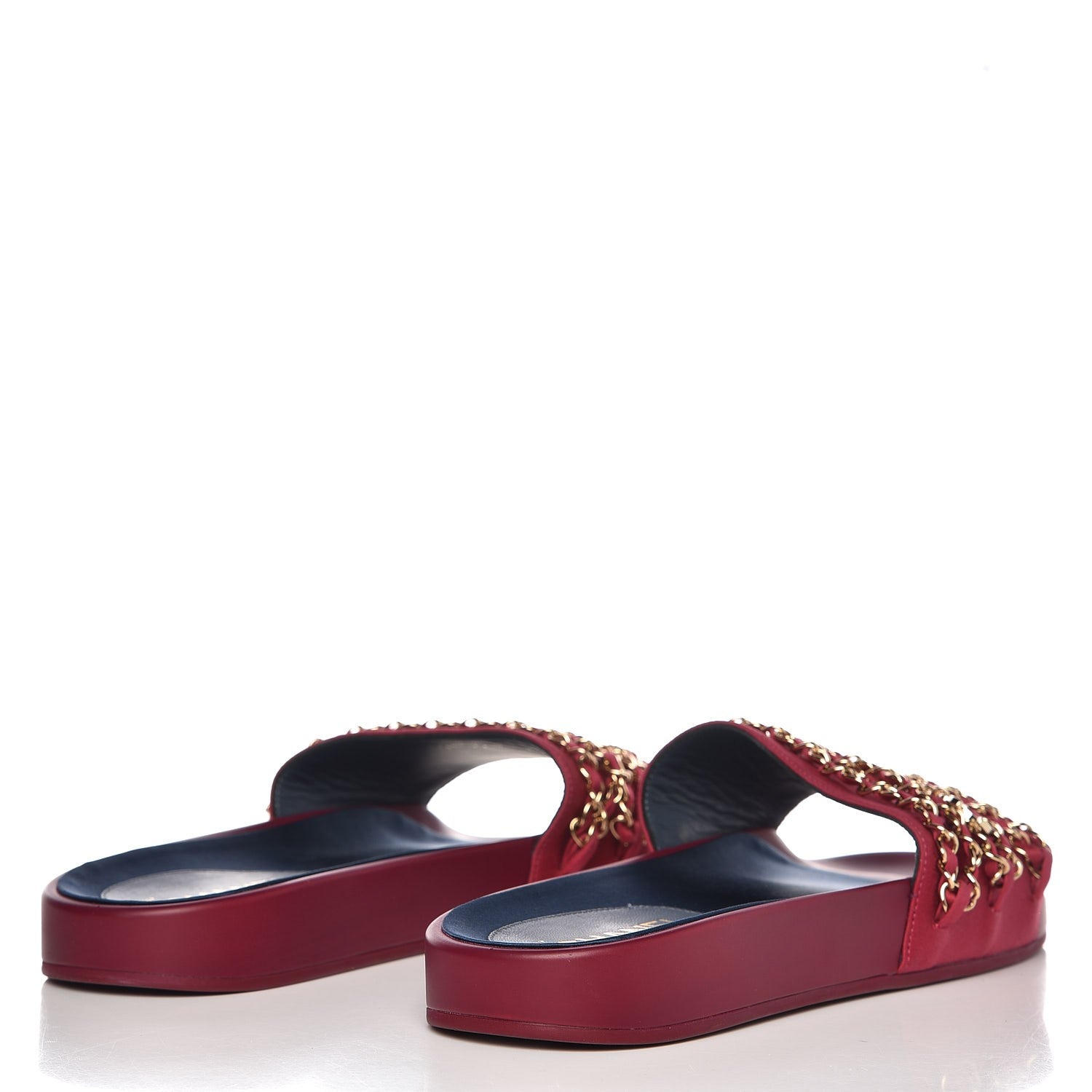 Chanel Satin Chain Flat Sandals 41 Dark Fuchsia 4 of 8