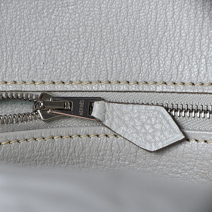 Hermes Taurillon Clemence Lizard Club Birkin 35 Gris Perle White Mykonos 32 of 39