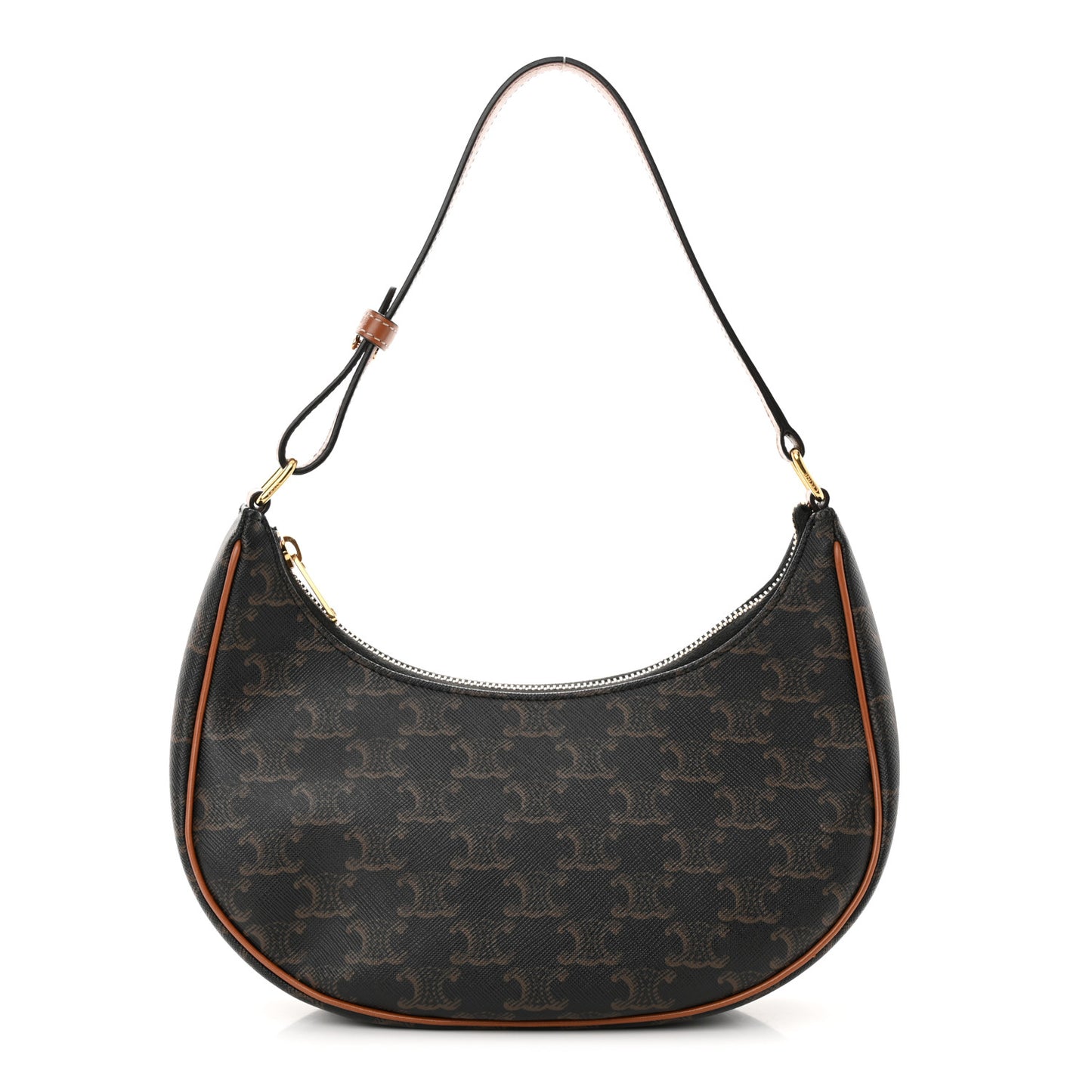 Triomphe Canvas Calfskin Ava Shoulder Bag Tan