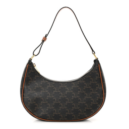 Celine Triomphe Canvas Calfskin Ava Shoulder Bag Tan 1 of 13