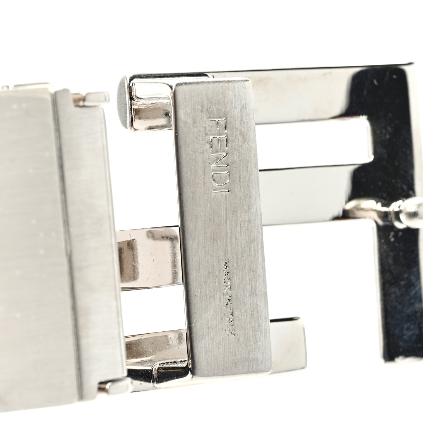 Vitello Stitched FF Buckle Belt Black
